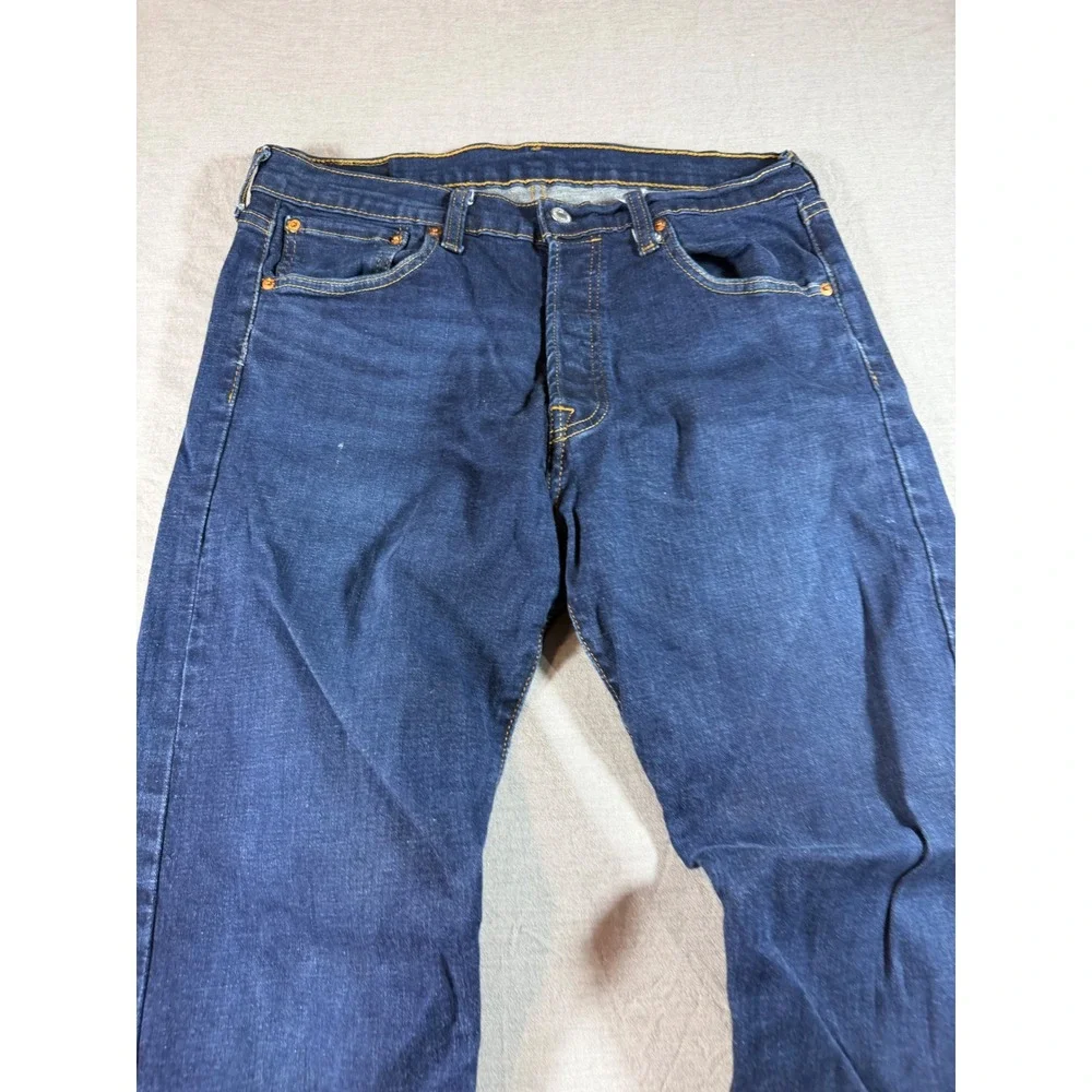 Levi's 501 Original Fit Jeans Mens 34x32 Blue Excellent Dark Wash Button Fly